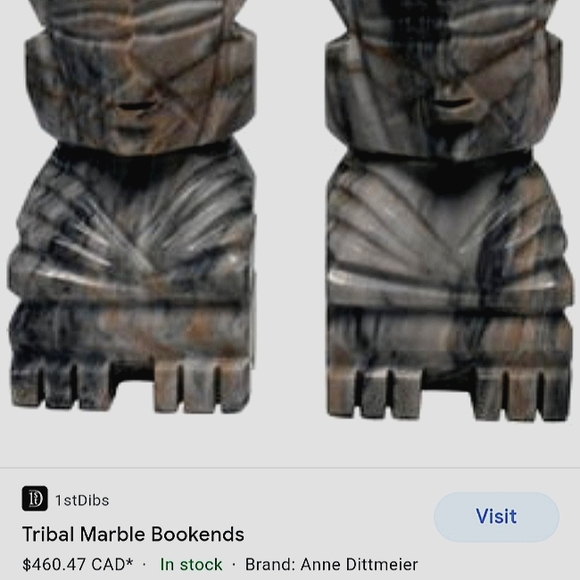 Mayan marble carved statues / bookends - Picture 10 of 10